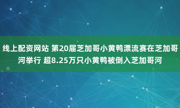 线上配资网站 第20届芝加哥小黄鸭漂流赛在芝加哥河举行 超8.25万只小黄鸭被倒入芝加哥河